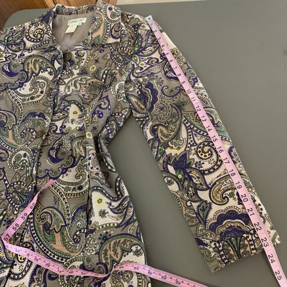 Coldwater Creek Womens S Blazer Coat Jacket Paisley Brown Work Office Topper - Picture 13 of 15